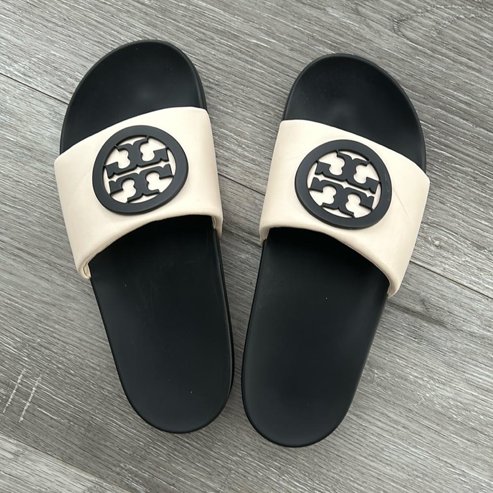 Tory Burch Black and Cream Sandals